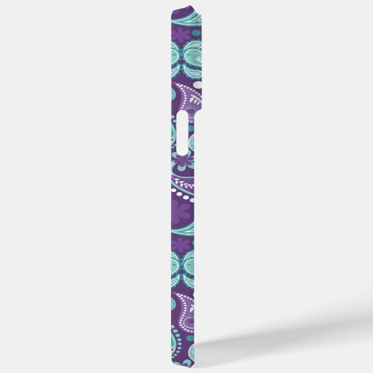 PAARSE EN AQUA PAISLEY PATTERNS Case-Mate iPhone CASE (Achterkant / Rechts)