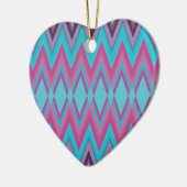 Paarse en Aqua Tribal Keramisch Ornament (Links)