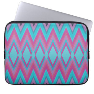 Paarse en Aqua Tribal Laptop Sleeve