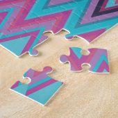 Paarse en Aqua Tribal Legpuzzel (Zijkant)