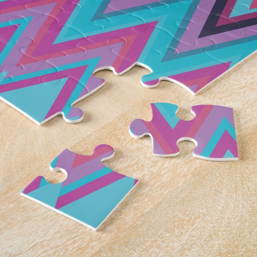 Paarse en Aqua Tribal Legpuzzel (Zijkant)