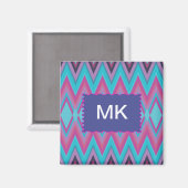 Paarse en Aqua Tribal Magneet (Voorkant / Achterkant)