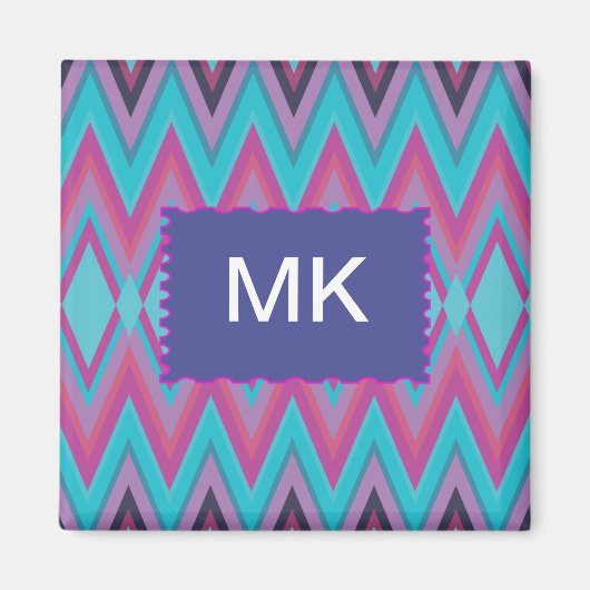 Paarse en Aqua Tribal Magneet (Voorkant)