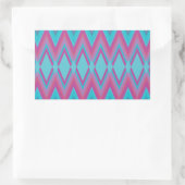 Paarse en Aqua Tribal Rechthoekige Sticker (Tas)