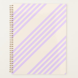 Paarse en beige vijf strepenpatroon planner