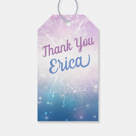 Paarse en Blauw|Nagellak Verjaardag Spa Party Cadeaulabel (Achterkant)