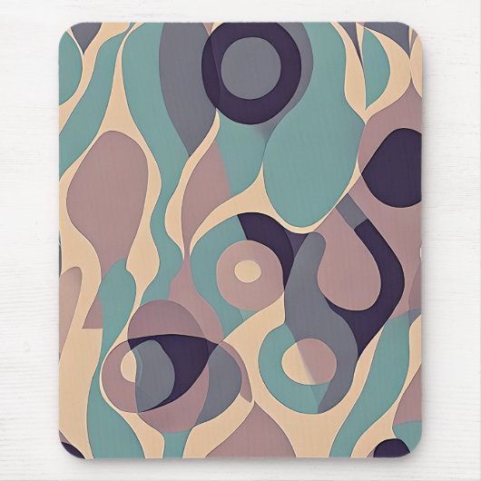 Paarse en blauwe abstracte golven muismat (Voorkant)