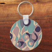 Paarse en blauwe abstracte golven sleutelhanger (Voorkant)
