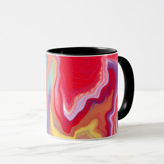 Paarse en blauwe Abstracte kunst Mok (Voorkant rechts)