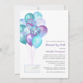 Paarse en blauwe Baby of Vrijgezellenfeest per pos Kaart (Voorkant)