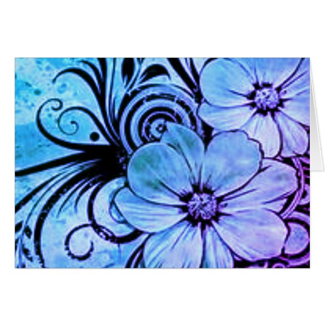Paarse en blauwe bloemen (Voorkant Horizontaal)