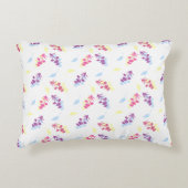 Paarse en Blauwe Bloemen Naadloos Patroon – Elegan Accent Kussen (Voorkant)