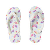 Paarse en Blauwe Bloemen Naadloos Patroon – Elegan Kinder Teenslippers (Voetbed)