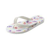 Paarse en Blauwe Bloemen Naadloos Patroon – Elegan Kinder Teenslippers (Schuin)