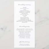 Paarse en blauwe bloemen Waterverf bruiloft progra Programma (Achterkant)