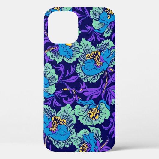 Paarse en blauwe bloemen William Morris Case-Mate iPhone Case (Achterkant)