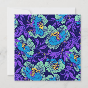 Paarse en blauwe bloemen William Morris Kaart