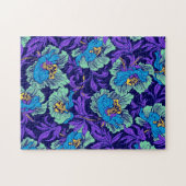 Paarse en blauwe bloemen William Morris Legpuzzel (Horizontaal)