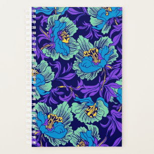 Paarse en blauwe bloemen William Morris Planner