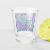 Paarse en blauwe bloemen William Morris Shot Glas (Achterkant)