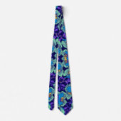 Paarse en blauwe bloemen William Morris Stropdas (Achterkant)