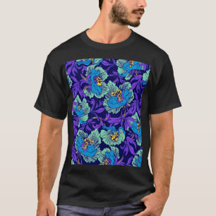 Paarse en blauwe bloemen William Morris T-shirt