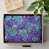 Paarse en blauwe bloemen William Morris Tissuepapier (Geschenk)