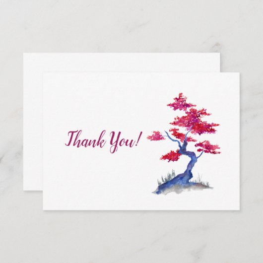 Paarse en blauwe boom - Hartelijk dank Bedankkaart (Voorkant / Achterkant)