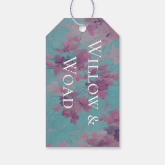 Paarse en Blauwe Chinoiserie Patroon Prijs Label o Cadeaulabel