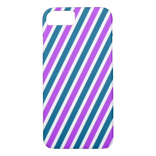 Paarse en blauwe diagonale strepen Case-Mate iPhone case (Achterkant)