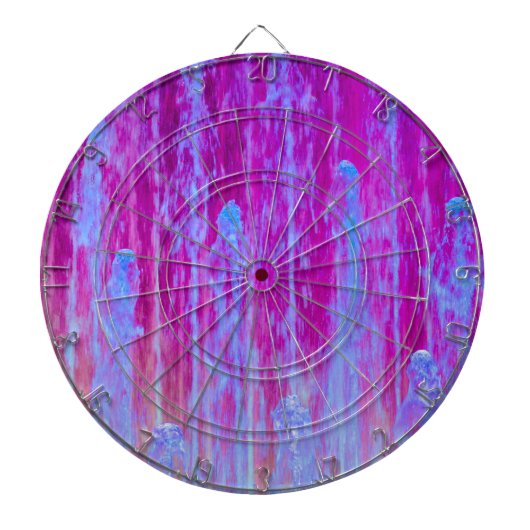 Paarse en blauwe digitale Abstracte kunst Dartbord (Voorkant)