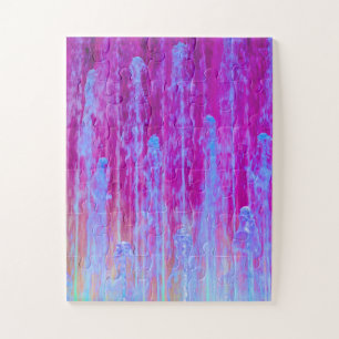 Paarse en blauwe digitale Abstracte kunst Legpuzzel