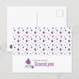 Paarse en blauwe eendenkuikens briefkaart