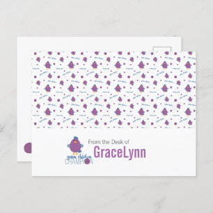 Paarse en blauwe eendenkuikens briefkaart