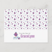 Paarse en blauwe eendenkuikens briefkaart (Voorkant)