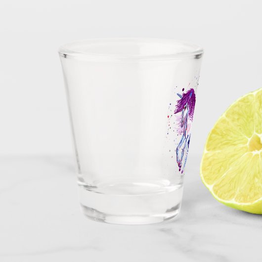 Paarse en blauwe eenduidige shot glas (Links)