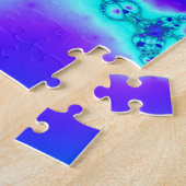 Paarse en blauwe fractale kunst legpuzzel (Zijkant)