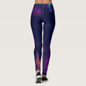 Paarse en Blauwe Galaxy Print Leggings (Achterkant)