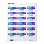 Paarse en blauwe Galaxy Space Abstract adres Etiket (Full Sheet)