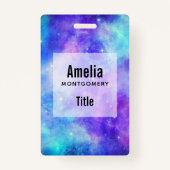 Paarse en Blauwe Galaxy Space Abstract Badge (Voorkant)