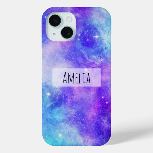 Paarse en Blauwe Galaxy Space Abstract Case-Mate iPhone Case (Achterkant)