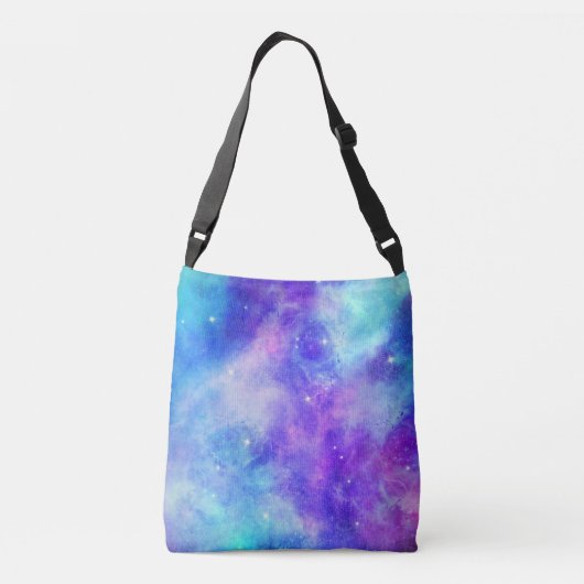 Paarse en Blauwe Galaxy Space Abstract Crossbody Tas (Achterkant)