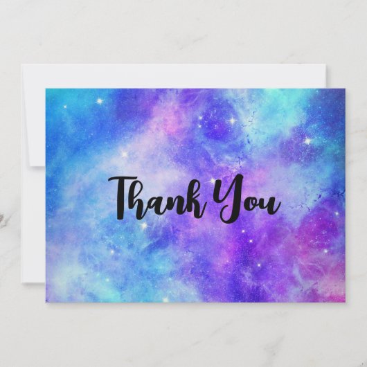 Paarse en Blauwe Galaxy Space Abstract Dank u Bedankkaart (Voorkant)