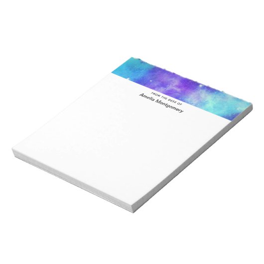 Paarse en Blauwe Galaxy Space Abstract Notitieblok (Gedraaid)