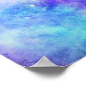 Paarse en Blauwe Galaxy Space Abstract Poster (Hoek)