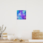 Paarse en Blauwe Galaxy Space Abstract Poster (Keuken)