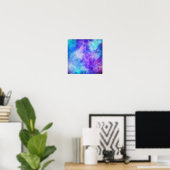 Paarse en Blauwe Galaxy Space Abstract Poster (Thuiskantoor)
