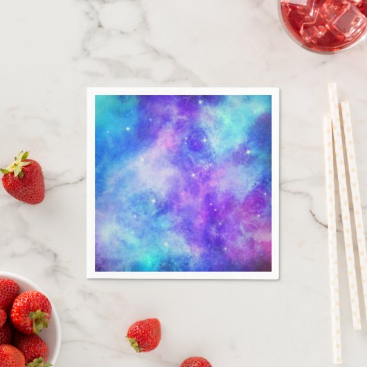 Paarse en Blauwe Galaxy Space Abstract Servet (Insitu)