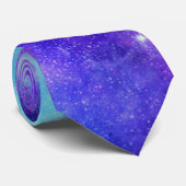 Paarse en Blauwe Galaxy Space Abstract Stropdas (Opgerold)