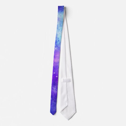 Paarse en Blauwe Galaxy Space Abstract Stropdas (Achterkant)